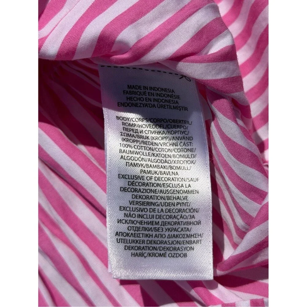 Ralph Lauren Pink Stripe Cotton Shirt Dress 24M Belted Button Front Preppy